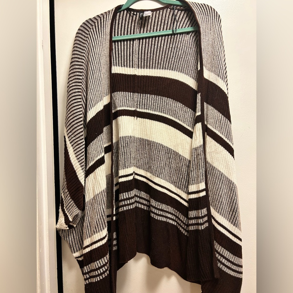 H&M Brown and Cream Striped Cardigan